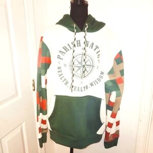 Green and White Men's Hoodie